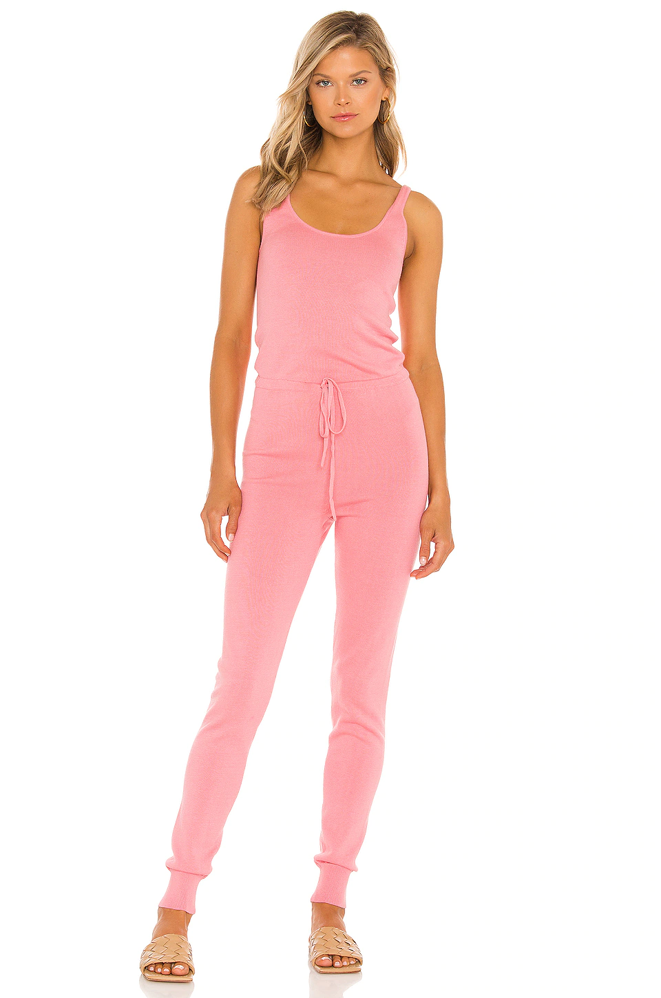 Lovers And Friends Jessa Knit Jumpsuit In Tea Rose