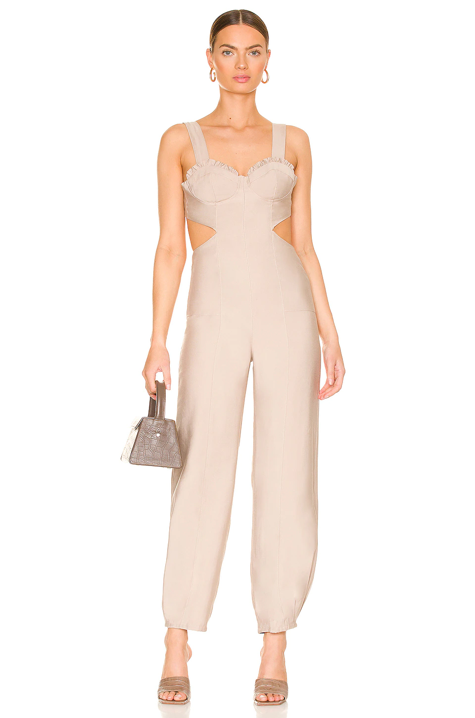 Lovers And Friends Cameron Jumpsuit In Light Tan