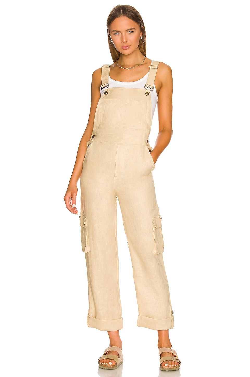 Lovers And Friends Alex Jumpsuit In Sand Neutral 3 Lovers And Friends Alex Jumpsuit In Sand Neutral