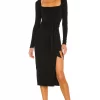 Lovers And Friends Sariah Midi Dress In Black -Lovers and Friends Sales Shop LOVF WD2857 V1