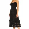 Lovers And Friends Dallas Midi Dress In Black -Lovers and Friends Sales Shop LOVF WD2938 V1