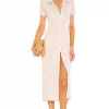 Lovers And Friends Kayce Midi Dress In Marled Natural -Lovers and Friends Sales Shop LOVF WD2942 V1