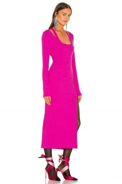 Lovers And Friends Naomi Midi Dress In Raspberry -Lovers and Friends Sales Shop LOVF WD3029 V3