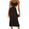 Lovers And Friends Sarah Midi Dress In Black -Lovers and Friends Sales Shop LOVF WD3047 V1