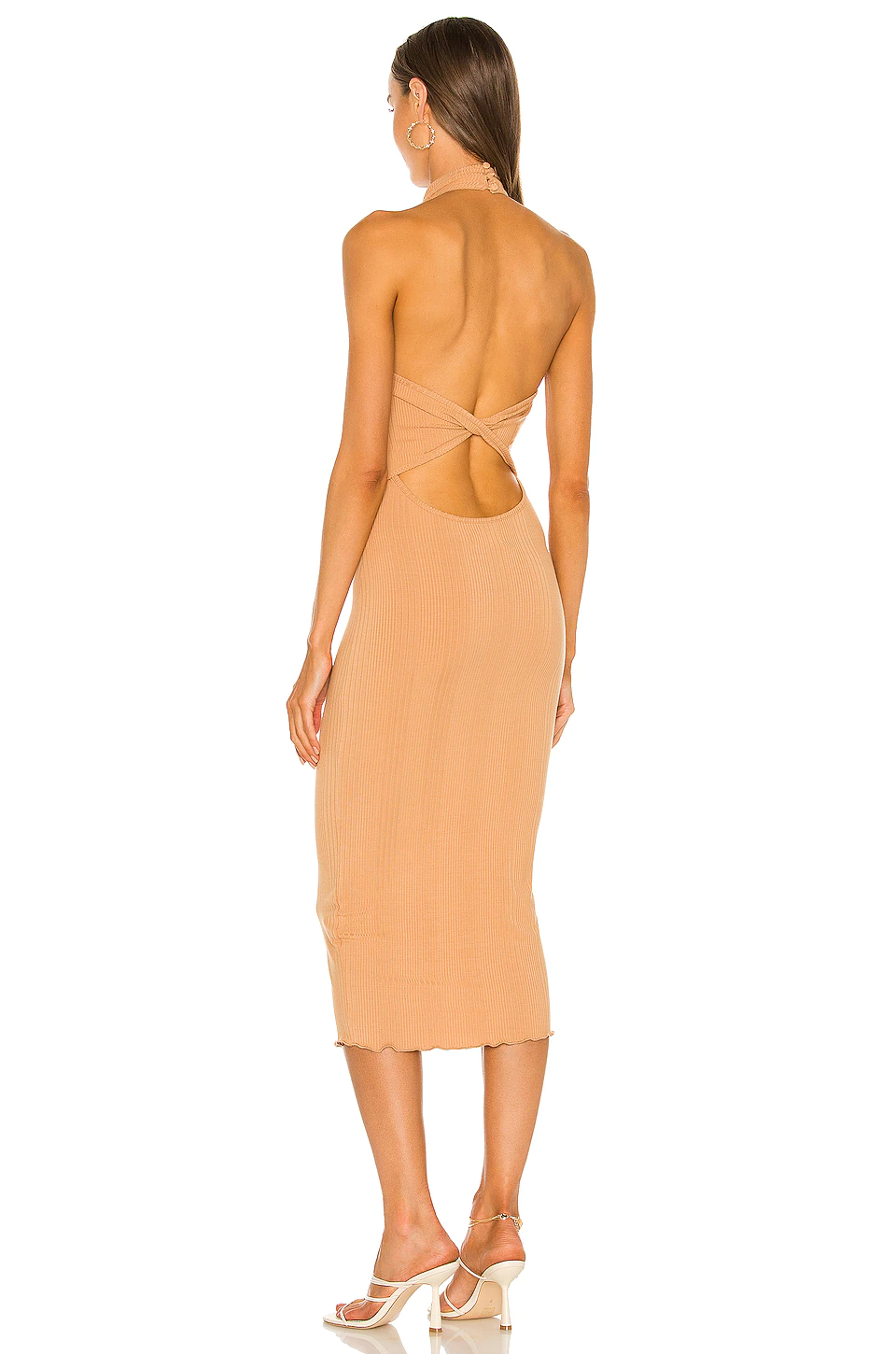 Lovers And Friends Valerie Midi Dress In Caramel Latte 5 Lovers And Friends Valerie Midi Dress In Caramel Latte - Image 3