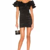 Lovers And Friends Nikolina Ruched Dress In Black -Lovers and Friends Sales Shop LOVF WD3178 V1