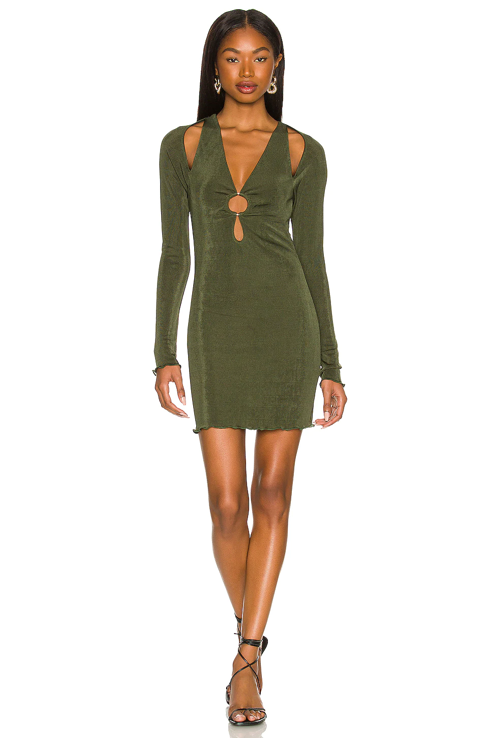 Lovers And Friends Marais Mini Dress In Olive Green
