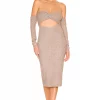 Lovers And Friends Echo Midi Dress In Chestnut Brown -Lovers and Friends Sales Shop LOVF WD3237 V1