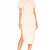 Lovers And Friends Easy Ruched Midi Dress In Ivory -Lovers and Friends Sales Shop LOVF WD3252 V1