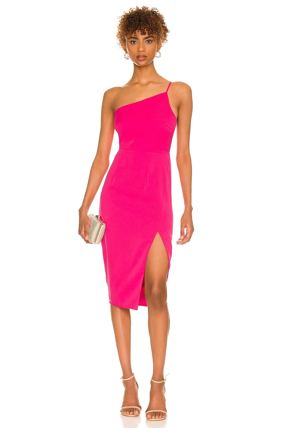Lovers And Friends Lazo Midi Dress In Hot Pink 3 Lovers And Friends Lazo Midi Dress In Hot Pink
