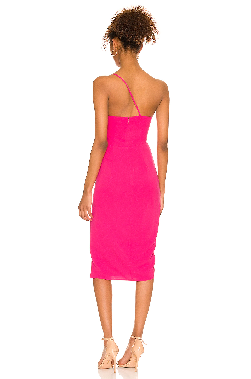 Lovers And Friends Lazo Midi Dress In Hot Pink 5 Lovers And Friends Lazo Midi Dress In Hot Pink - Image 3