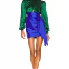 Lovers And Friends Crawley Mini Dress In Blue & Emerald -Lovers and Friends Sales Shop LOVF WD3273 V1