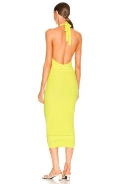 Lovers And Friends Morgan High Neck Halter Midi In Lime Green -Lovers and Friends Sales Shop LOVF WD3296 V3