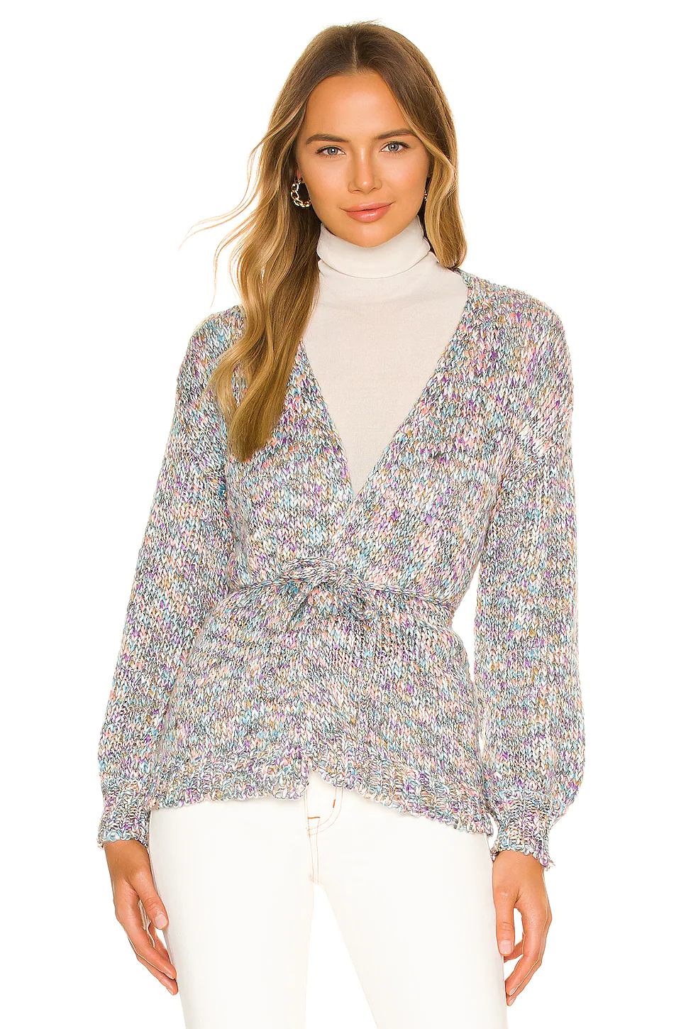 Lovers And Friends Mindy Tie Front Cardigan In Rainbow