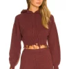 Lovers And Friends Dion Distressed Knit Hoodie In Umber Brown -Lovers and Friends Sales Shop LOVF WK1036 V1