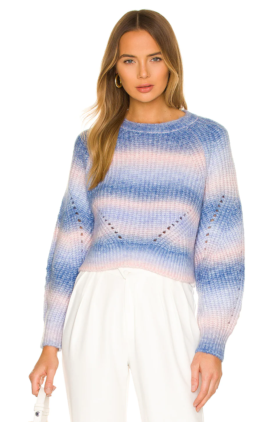 Lovers And Friends Grady Crew Neck Pullover In Cobalt Spacedye