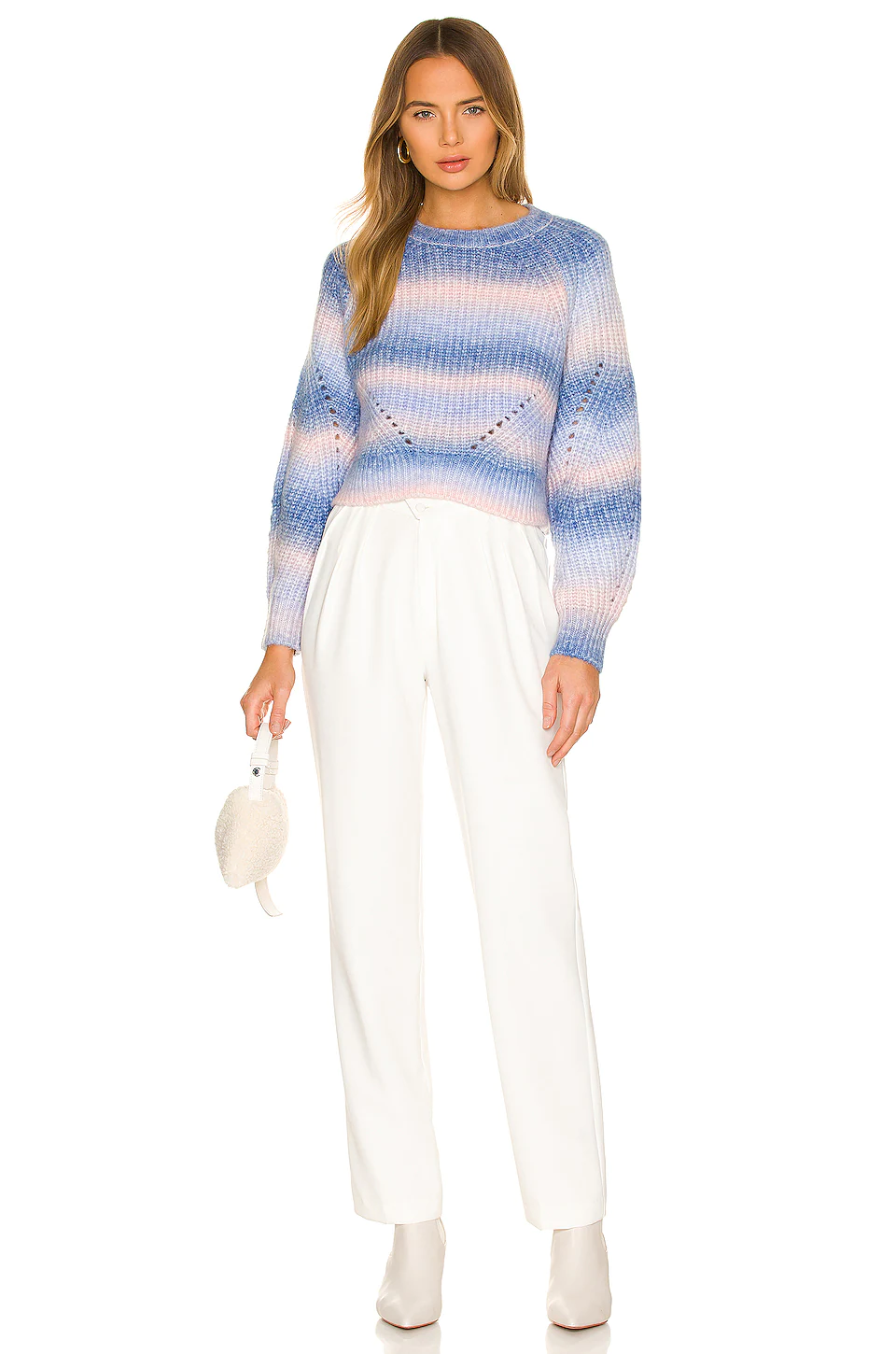 Grady Crew Neck Pullover in Cobalt Spacedye Lovers And Friends Grady Crew Neck Pullover In Cobalt Spacedye -Lovers and Friends Sales Shop LOVF WK1058 V4