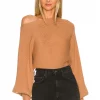 Lovers And Friends Olivia Off Shoulder Sweater In Tan -Lovers and Friends Sales Shop LOVF WK1070 V1