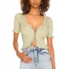 Lovers And Friends Carissa Ruffle Sweater In Matcha Green -Lovers and Friends Sales Shop LOVF WK1075 V1