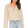 Lovers And Friends Tina Cropped Zip Up In Almond Beige -Lovers and Friends Sales Shop LOVF WK1096 V1
