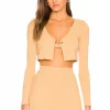 Lovers And Friends Sofia Cropped Cardigan In Golden Tan -Lovers and Friends Sales Shop LOVF WK1097 V1