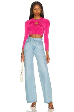 Lovers And Friends Ean Micro Cardigan In Magenta -Lovers and Friends Sales Shop LOVF WK1106 V4