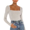 Lovers And Friends Tie Back Fitted Rib Sweater In Heather Grey -Lovers and Friends Sales Shop LOVF WK830 V1