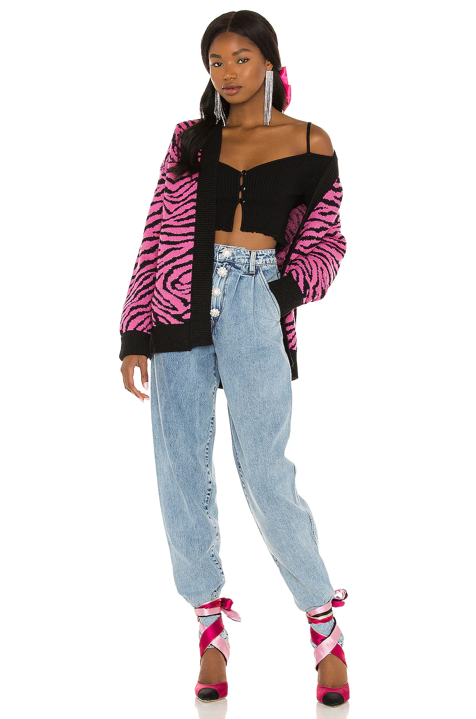 Esther Micro Cardi in Black Lovers And Friends Esther Micro Cardi In Black -Lovers and Friends Sales Shop LOVF WK975 V4