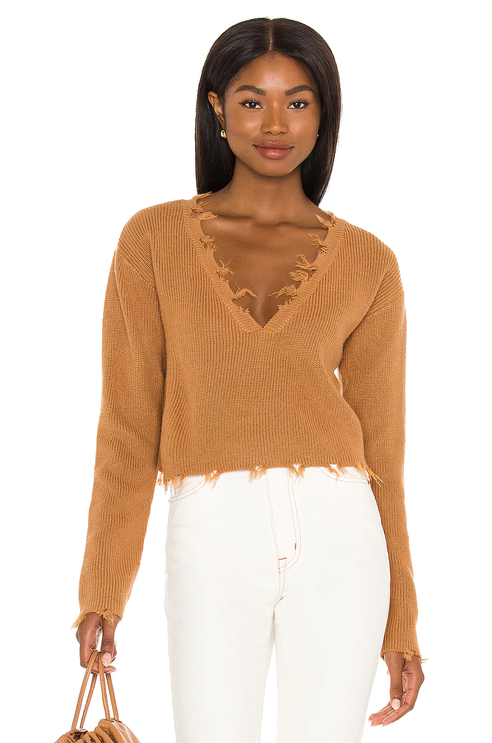 Lovers And Friends Prospect Sweater In Dark Camel