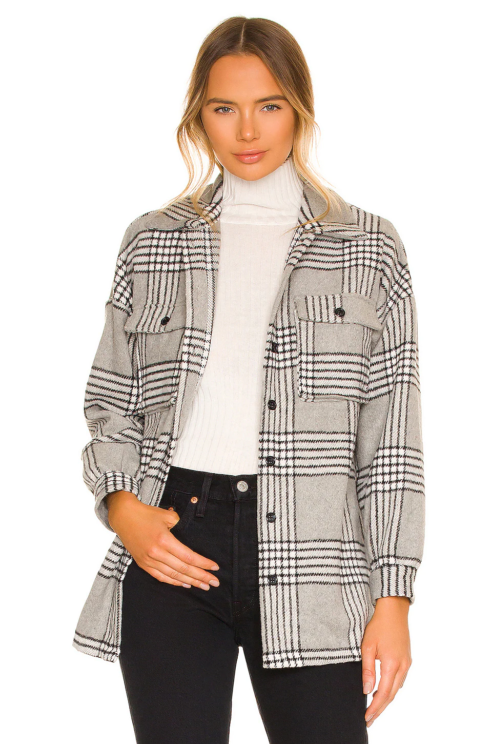 Lovers And Friends Kaianna Shacket In Grey Multi