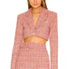 Lovers And Friends Amira Cropped Blazer In Pink Multi -Lovers and Friends Sales Shop LOVF WO440 V1