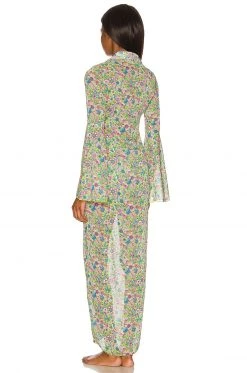 Lovers And Friends Ring My Bell Robe In Lime Hippy Floral -Lovers and Friends Sales Shop LOVF WO451 V4
