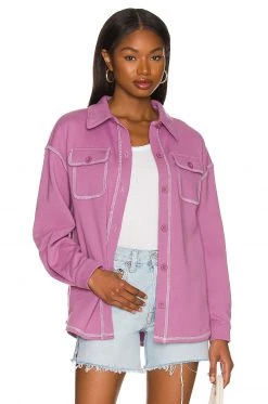 Lovers And Friends Utility Shacket In Purple Grape