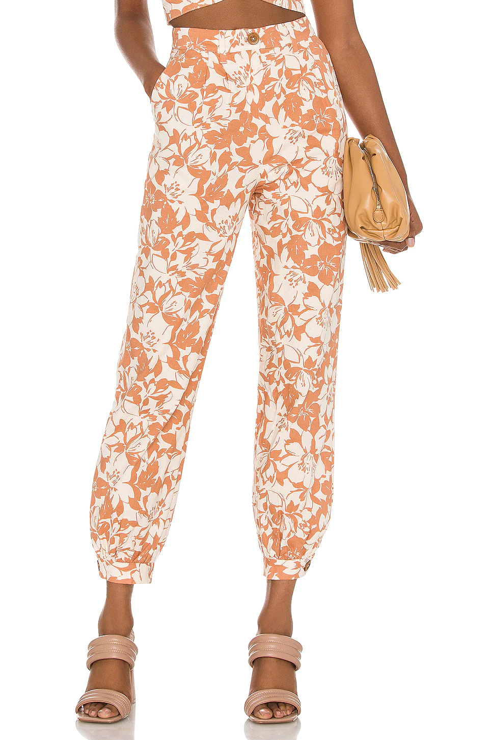 Lovers And Friends Kacey Pant In Caramel Brown Floral