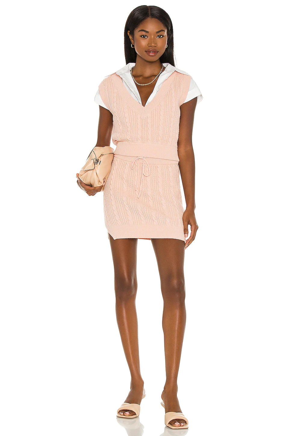 Lovers And Friends Rylan Drawstring Mini Skirt In Pink Cable 6 Lovers And Friends Rylan Drawstring Mini Skirt In Pink Cable - Image 4