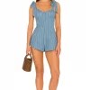 Lovers And Friends Bentley Romper In Blue -Lovers and Friends Sales Shop LOVF WR299 V1