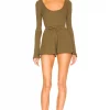 Lovers And Friends Sean Romper In Dark Olive -Lovers and Friends Sales Shop LOVF WR328 V1