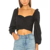 Lovers And Friends Octavia Crop Top In Black -Lovers and Friends Sales Shop LOVF WS1288 V1