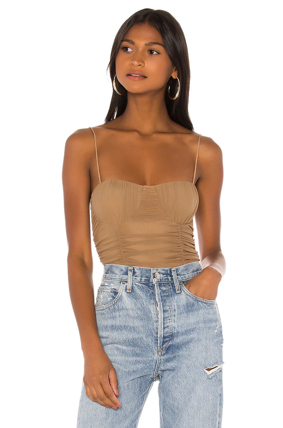 Lovers And Friends Albany Bodysuit In Taupe Brown