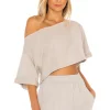 Lovers And Friends Cropped Off Shoulder Top In Sandstone -Lovers and Friends Sales Shop LOVF WS1802 V1
