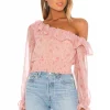 Lovers And Friends Juliette Top In Pink Gabriela Floral -Lovers and Friends Sales Shop LOVF WS1898 V1