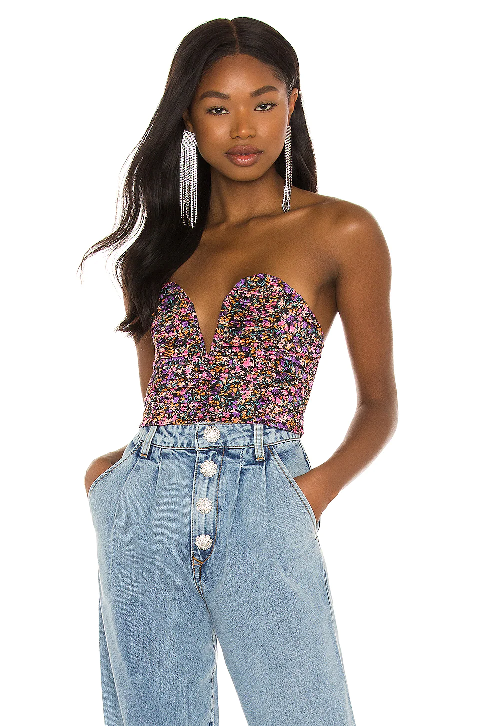 Lovers And Friends Crawford Bustier In Crawford Floral