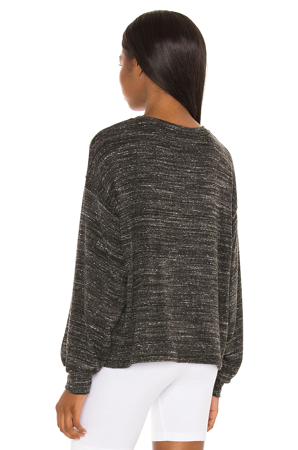 Lovers And Friends Valeria Crop Top In Heathered Black 5 Lovers And Friends Valeria Crop Top In Heathered Black - Image 3