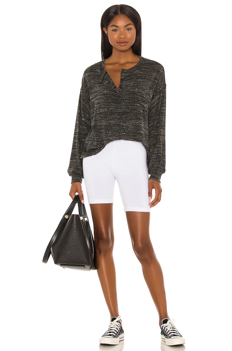 Lovers And Friends Valeria Crop Top In Heathered Black 6 Lovers And Friends Valeria Crop Top In Heathered Black - Image 4