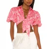 Lovers And Friends Juliet Tie Top In Sienna Tropical -Lovers and Friends Sales Shop LOVF WS2177 V1