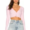 Lovers And Friends Nicola Cropped Cardigan In Pink -Lovers and Friends Sales Shop LOVF WS2224 V1