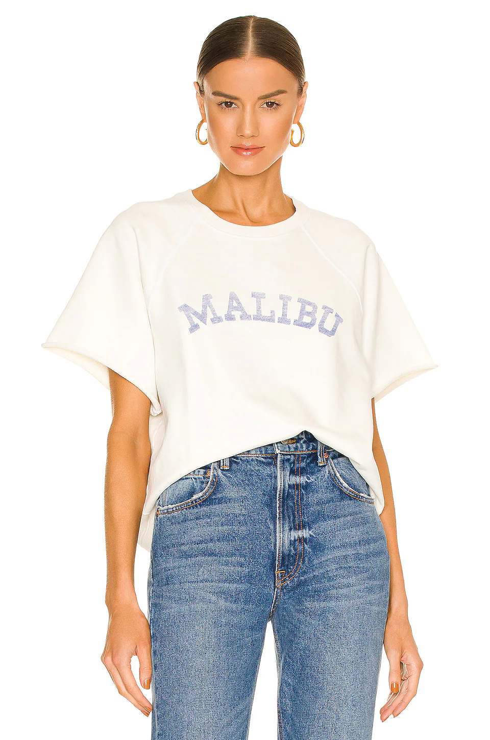Lovers And Friends Raglan Short Sleeve Sweatshirt In Malibu