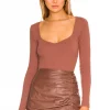 Lovers And Friends Ava Bodysuit In Coco Brown 1 Lovers And Friends Ava Bodysuit In Coco Brown -Lovers and Friends Sales Shop LOVF WS2287 V1