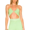 Lovers And Friends Mckenna Drawstring Top In Marled Green -Lovers and Friends Sales Shop LOVF WS2315 V1