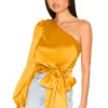 Lovers And Friends Kendall Blouse In Mustard Yellow -Lovers and Friends Sales Shop LOVF WS2320 V1